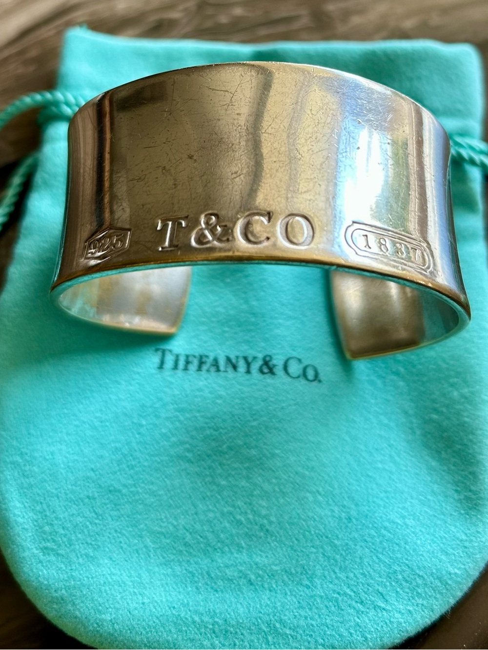 Tiffany & Co. Sterling Silver Cuff Bracelet T&CO and Tiffany’s Gift Bag Vintage